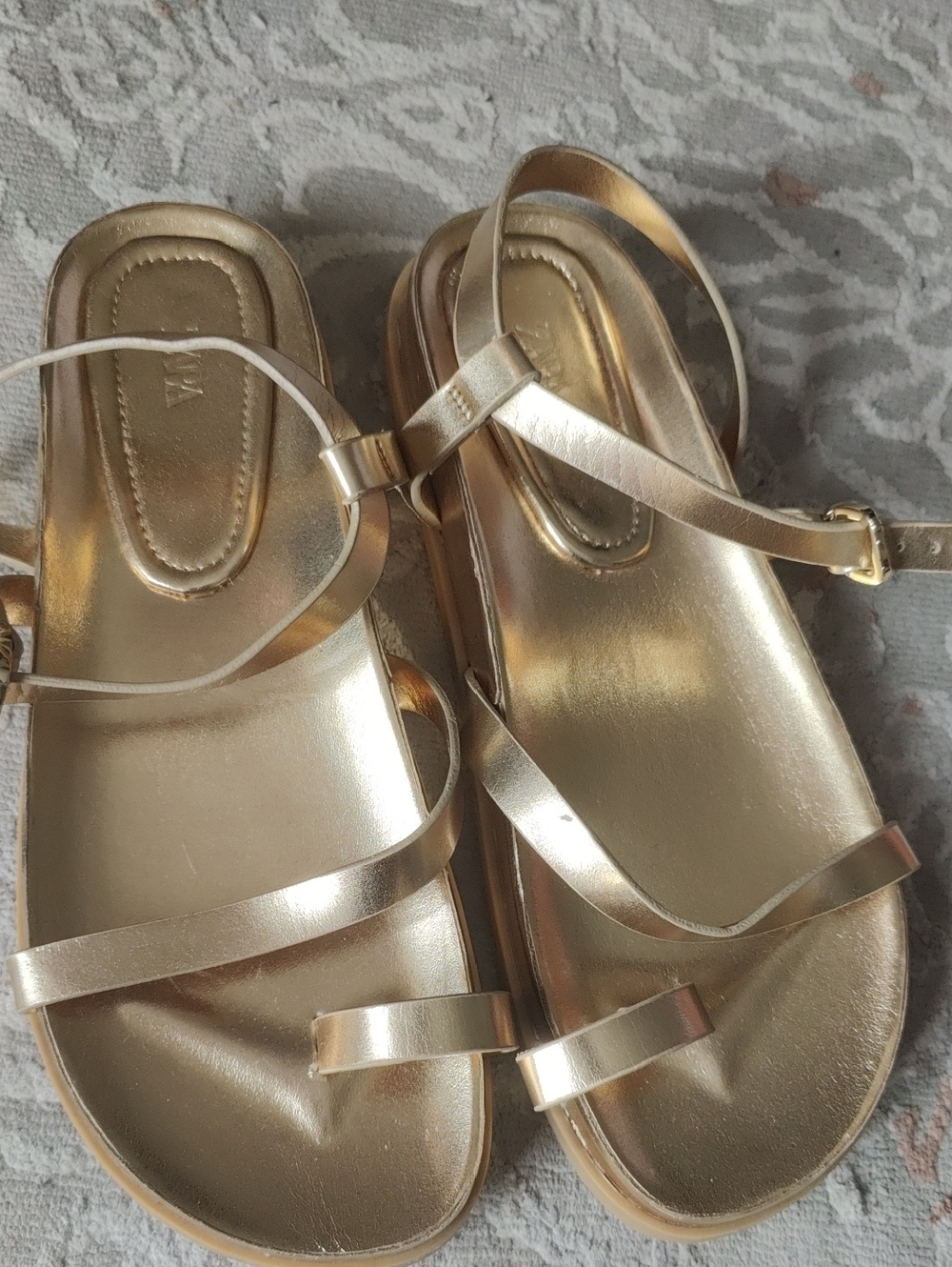 Zara Gold Strappy Women's Sandals - Classic Metallic Summer Style